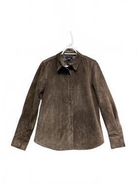 Charter Club Woman's Brown Suede Button-Up Shirt/Jacket Size 12